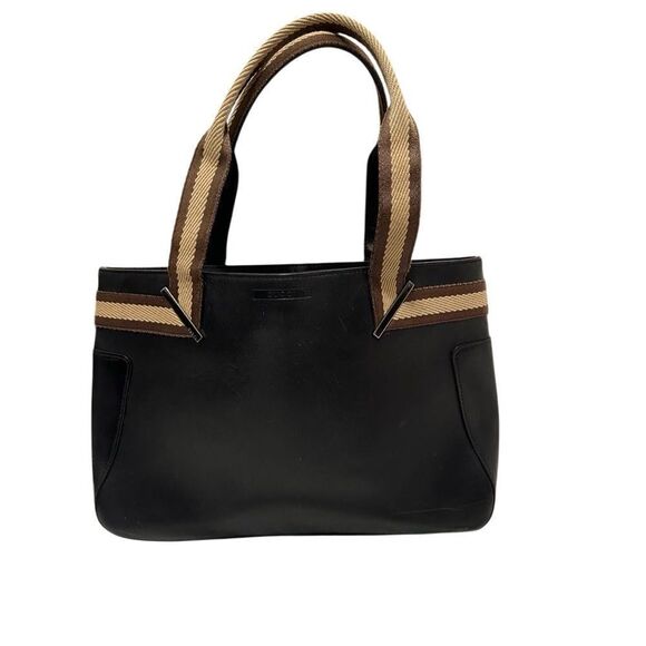 Gucci  brown leather tote with web strap - Picture 11 of 16